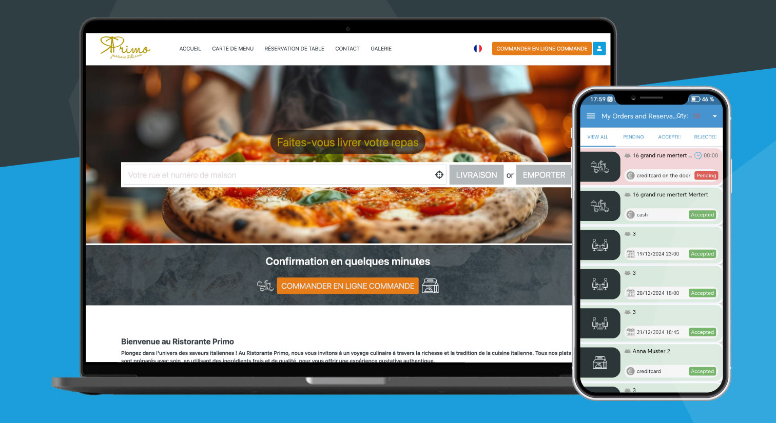 **Restopage Système de commande en ligne gratuit pour restaurants et services de livraison**