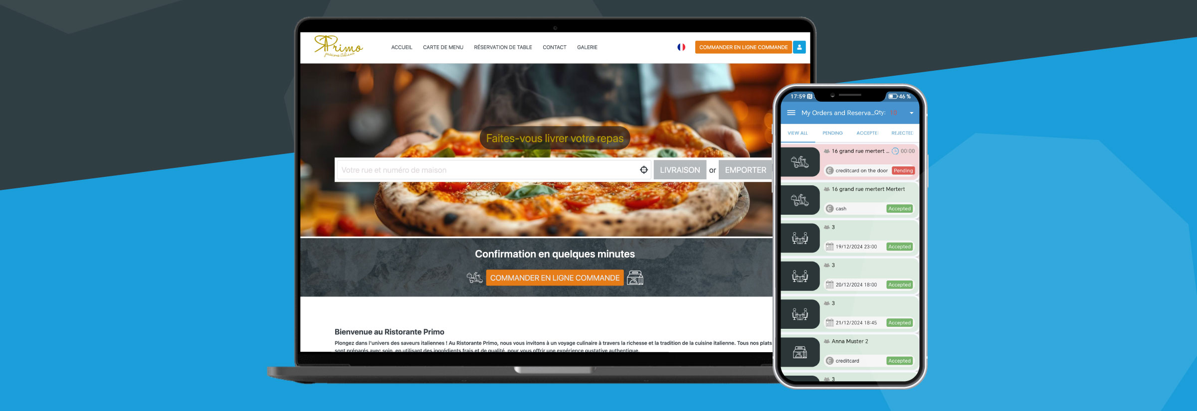 **Restopage Système de commande en ligne gratuit pour restaurants et services de livraison**